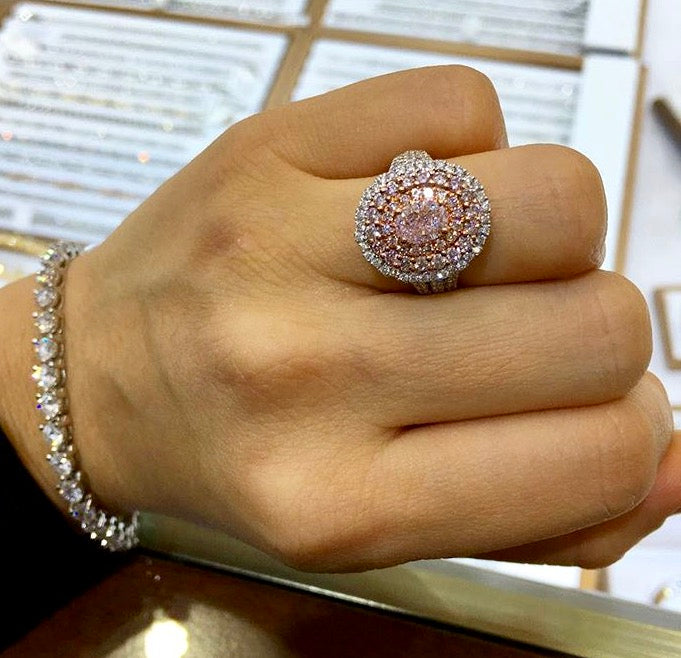 Charlotte Oval Pink Diamond Ring - Rings